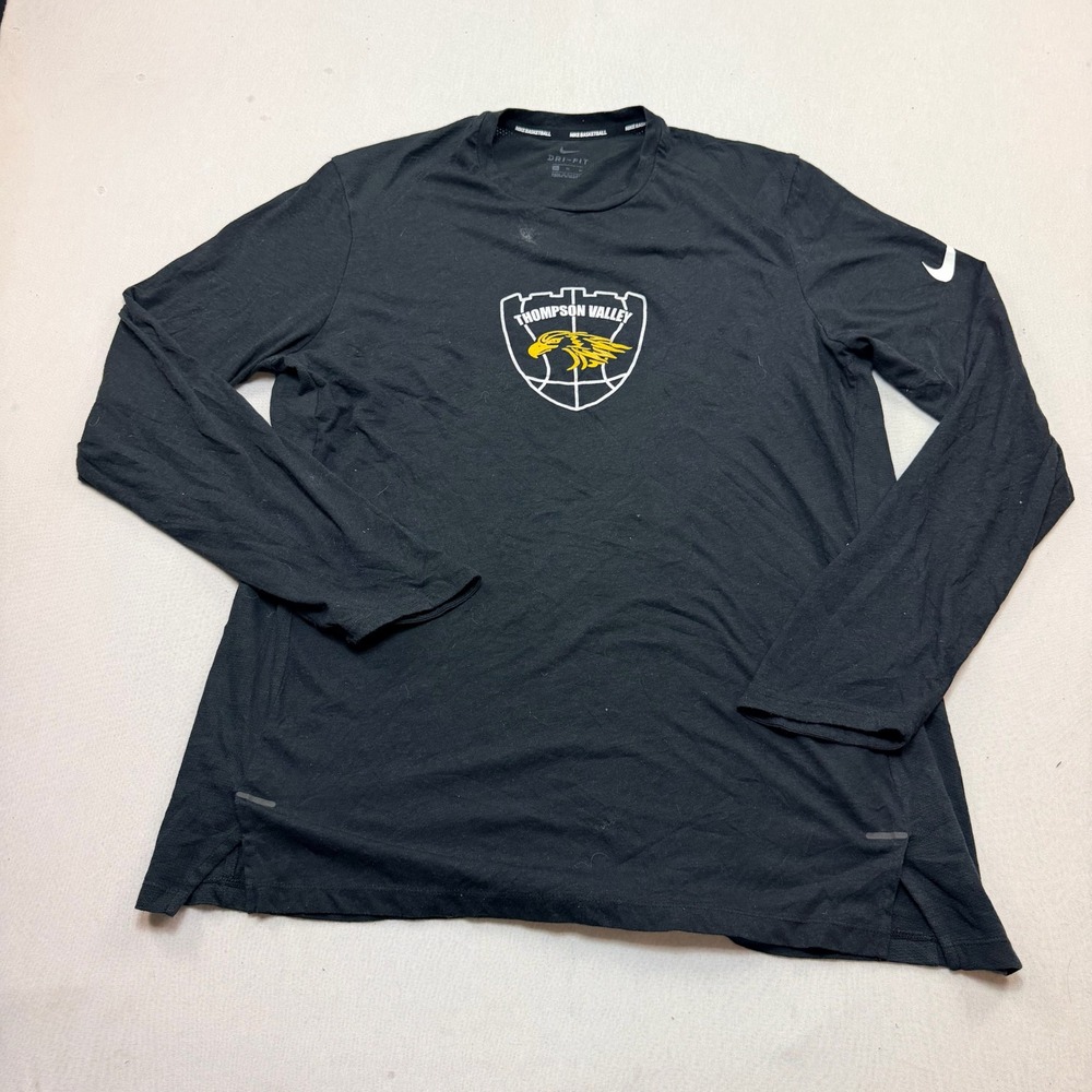 Nike Long Sleeve Shirt Mens Large Black Excellent Thompson Valley Eagles Dri-FIT